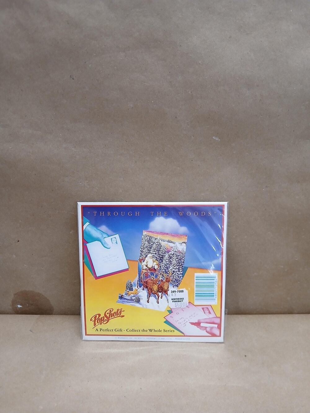 Vintage PopShots Through The Woods Pop Up Greeting Card Santa Sleigh Christmas